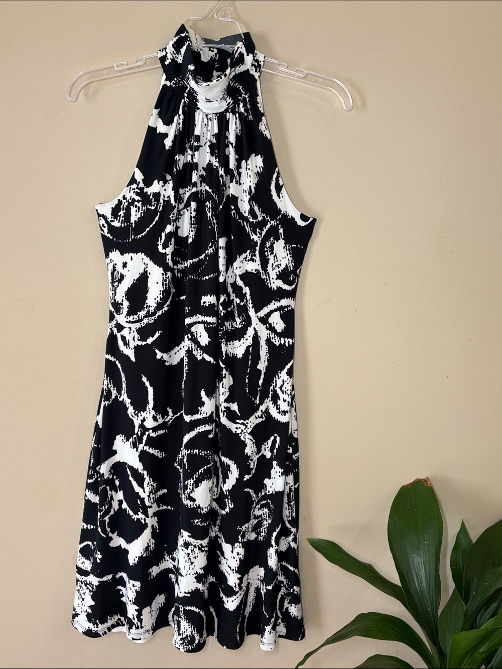 American Living Black & White High Neck Halter Dress, 8